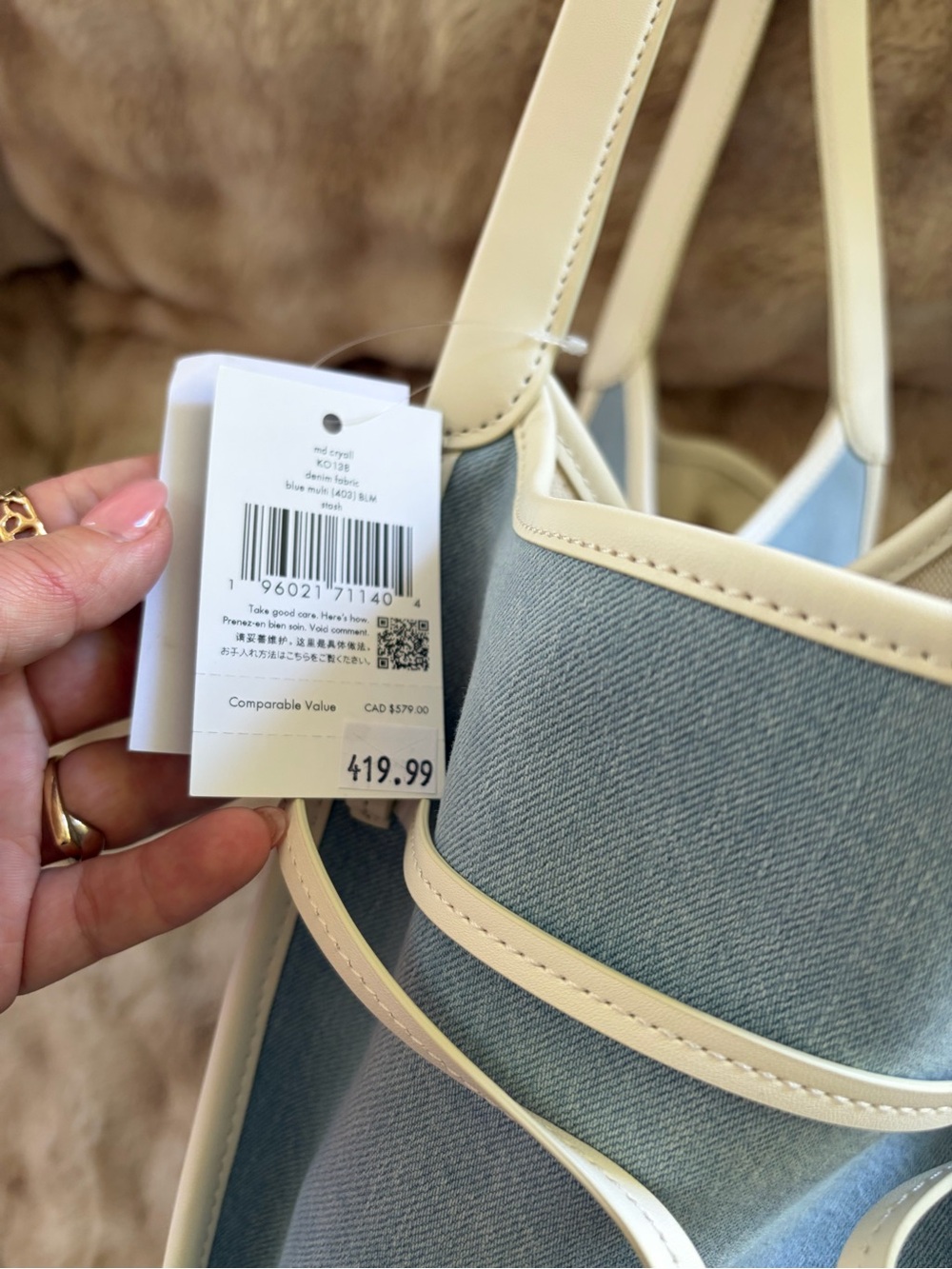 Kate Spade Medium Stash Denim Carry All Bag - Picture 13 of 16
